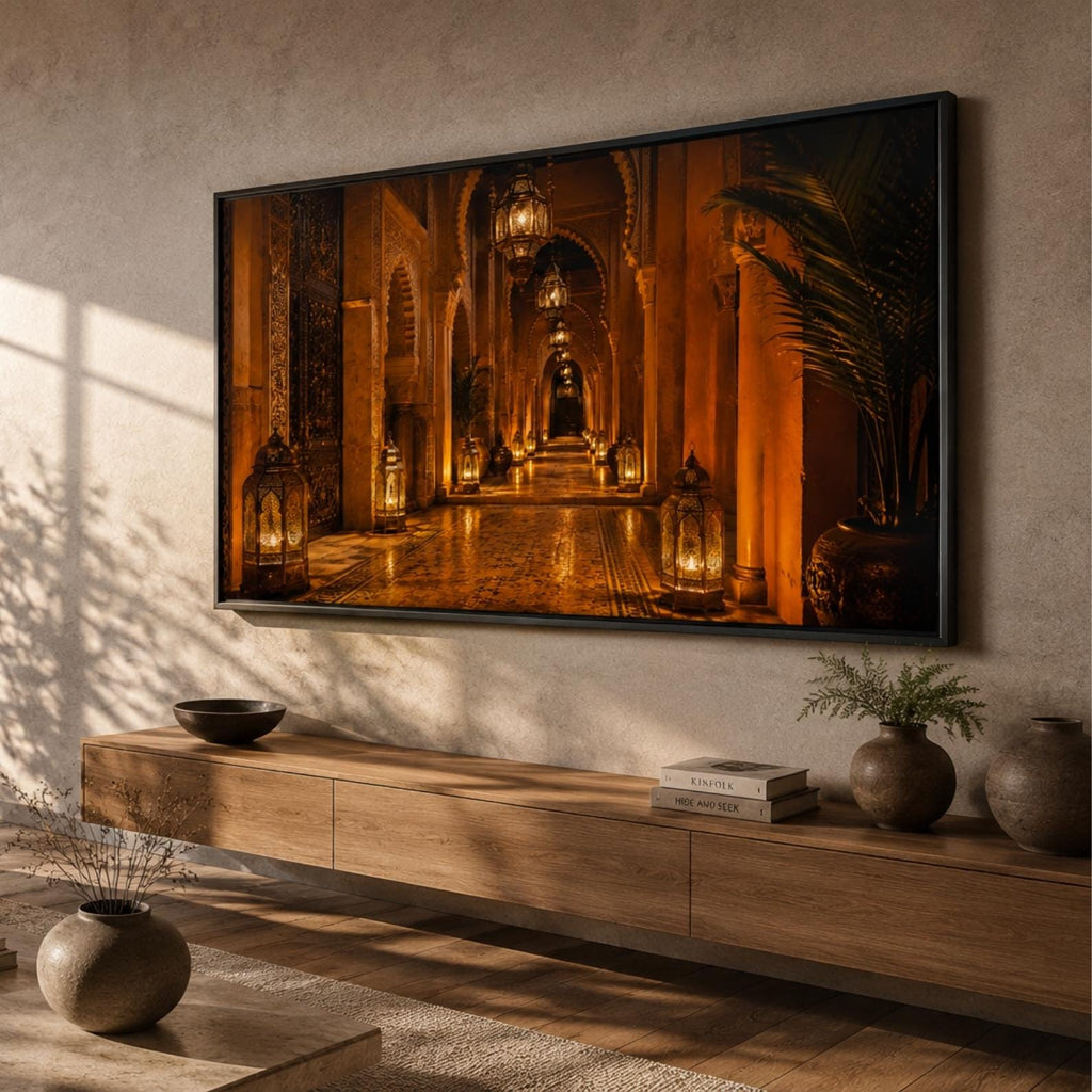 Marrakech Lantern Passage Frame TV Art | Moroccan Archway & Lanterns | Samsung Frame TV Art | Digital Download