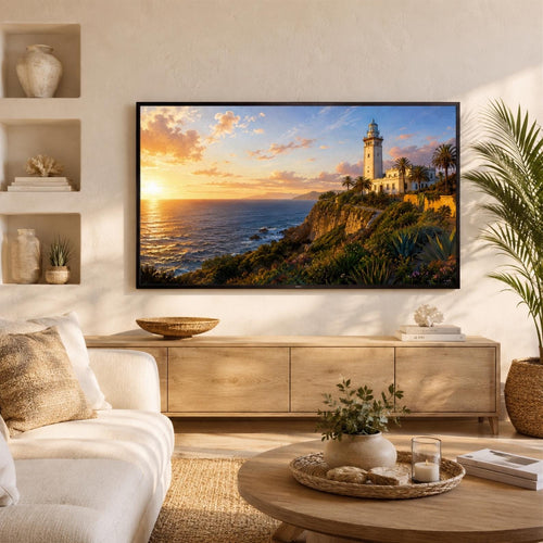 Cape Spartel Lighthouse Art | Morocco Coastal Scene (Digital Download)