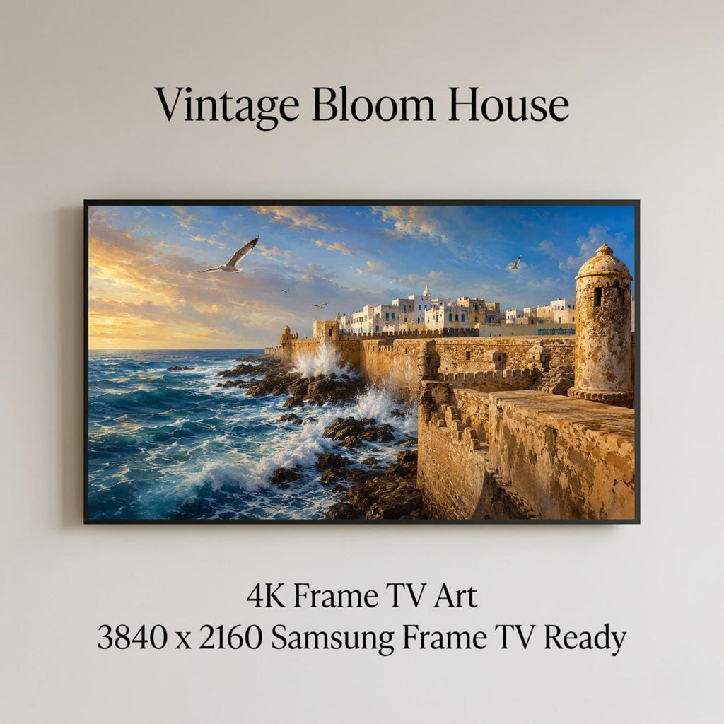 Essaouira | Morocco | Frame TV Art | Samsung Frame TV | Atlantic Ramparts | Coastal Wall Art | Digital Download