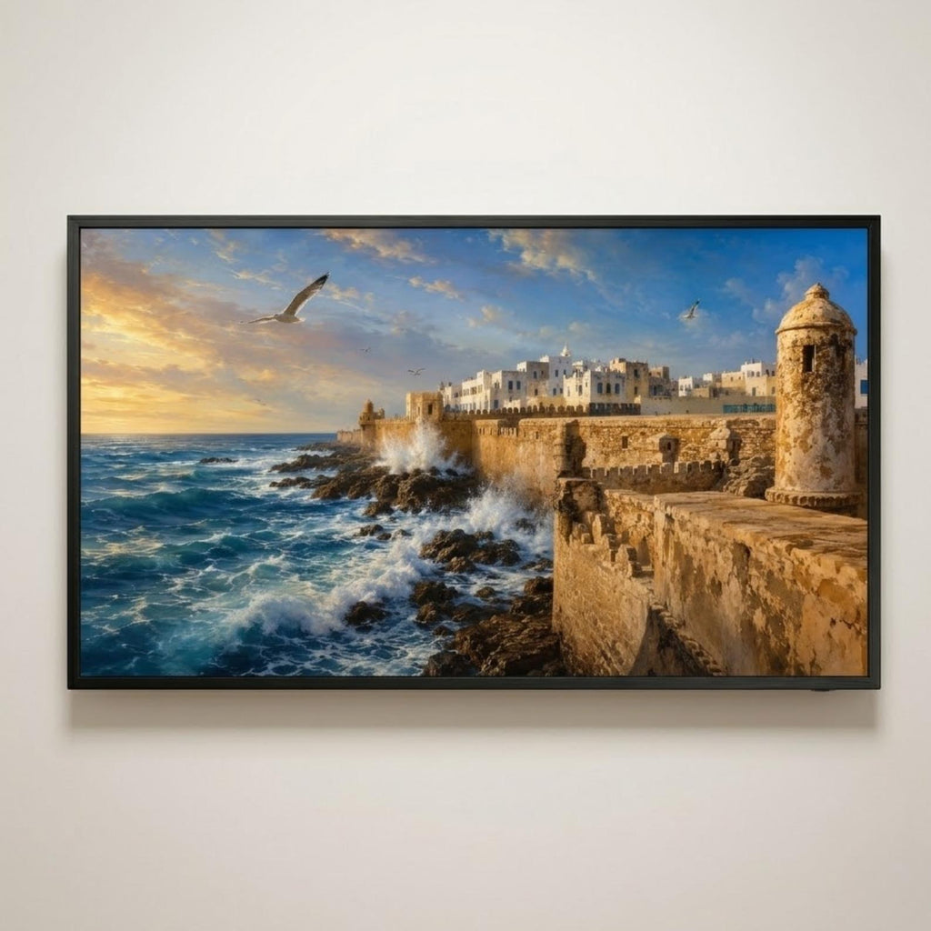 Essaouira | Morocco | Frame TV Art | Samsung Frame TV | Atlantic Ramparts | Coastal Wall Art | Digital Download
